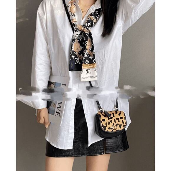 NEW! Coach vintage leopard horse hair black leather mini crossbody bag